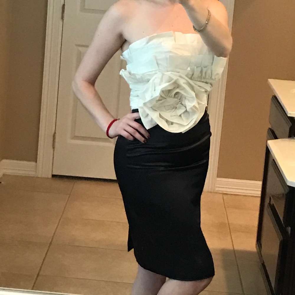 Max & Cleo Black and White Mini Dress